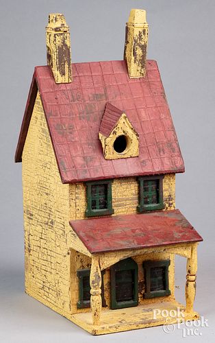 Victorian painted wood bird house, ca. 1900, retai