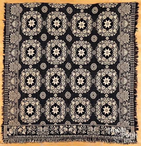 Shelby County, Ohio Jacquard coverlet, dated 1849,