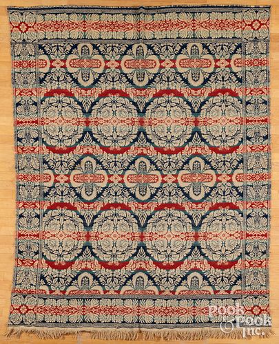 Two Jacquard coverlets, one dated 1846, 76" x 82"