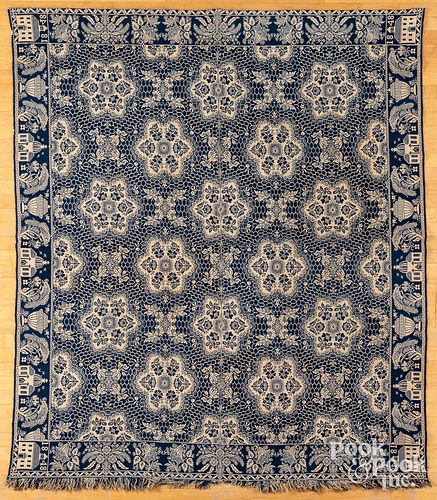 Indian Jacquard coverlet, dated 1848, attributed t