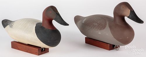 Pair of canvasback duck decoys, mid 20th c., attri