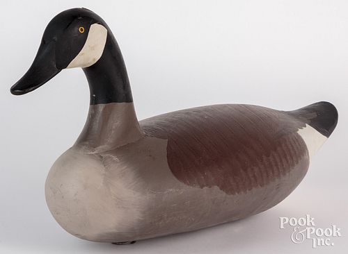 Carved and painted Canada goose decoy, mid 20th c.