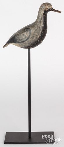 Carved and painted shorebird decoy, early 20th c.,