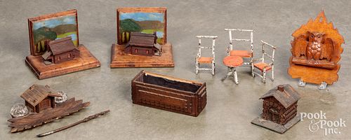 Miscellaneous Adirondack type accessories, to incl