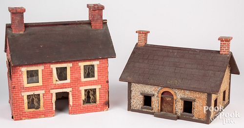 Two house models, late 19th/early 20th c., 15 1/2"
