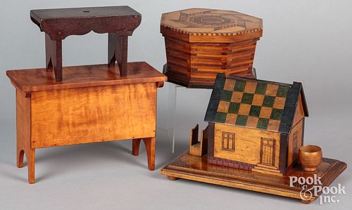 Group of woodenware, early to mid 20th c., to incl