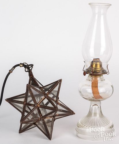 Moravian star hanging light, early to mid 20th c.,