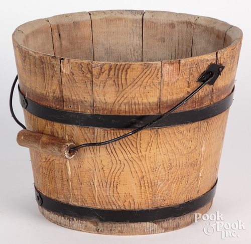 Shaker painted bucket, 19th c., retaining the orig