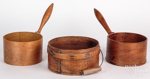 Two Shaker bentwood handled dippers, 19th c., one