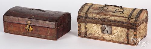 Two dome top document boxes, late 18th/early 19th