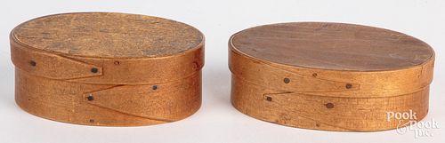 Two small bentwood pantry boxes, 19th c., 1 1/2" h