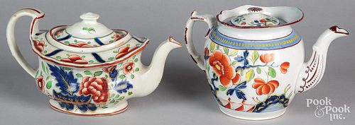 Two Gaudy Dutch teapots, 19th c.