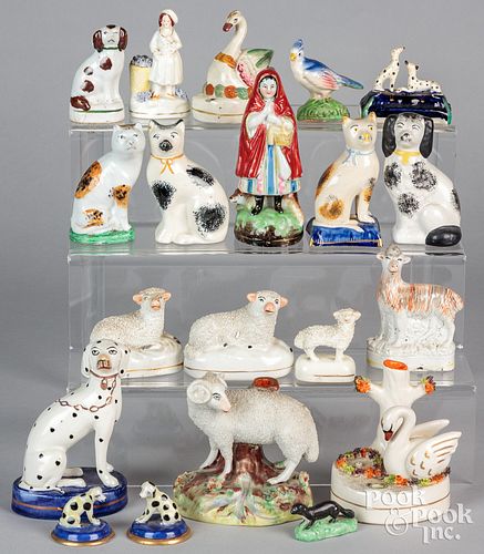 Large group of Staffordshire figures, 19th c.