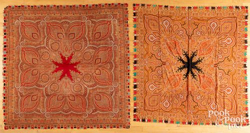 Two printed paisley shawls,