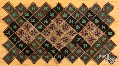 Embroidered felt table rug, 19th c.