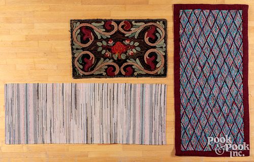Two hooked rugs, 19th and 20th c.