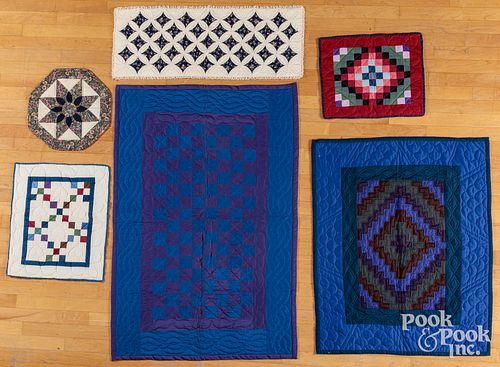 Four contemporary Amish youth/crib quilts