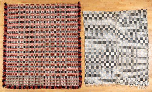 Two Jacquard coverlets, mid 19th c.