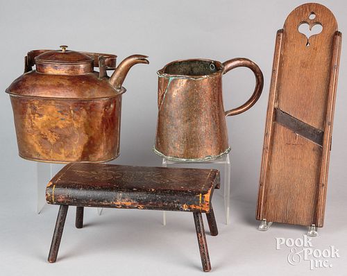 Three country wares, 19th c