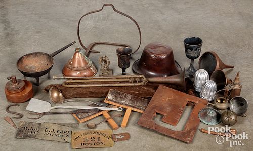 Group of miscellaneous metalware, 19th and 20th c.