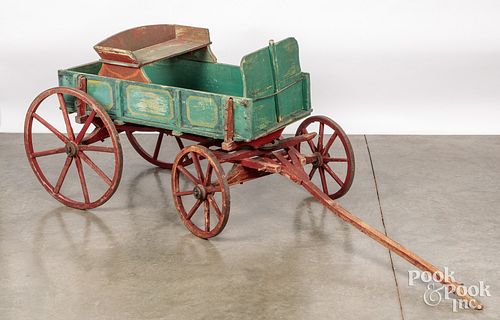 Child's painted buckboard wagon, 19th c.