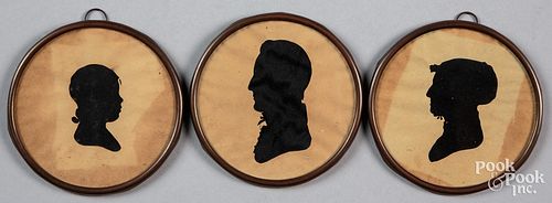 Three Peale Museum hollowcut silhouette portraits