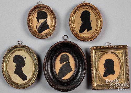 Five silhouettes, one stamped Everet Howard