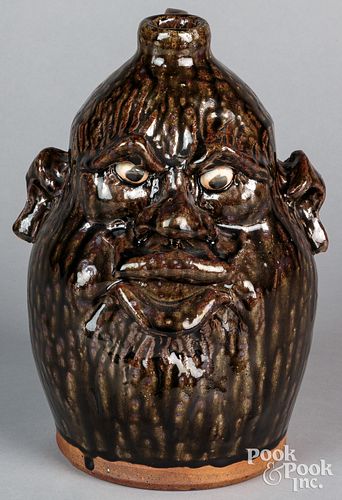 Cleater Meaders face jug, dated 1996