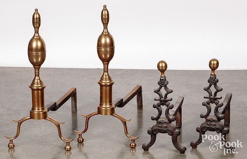 Two pair of andirons
