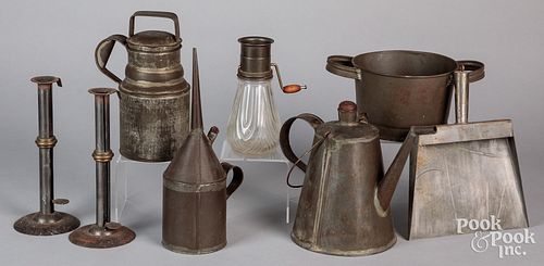 Group of Shaker tinware, 19th c., etc.
