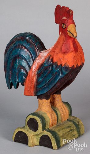 Large pressed cardboard rooster, mid to late 20th