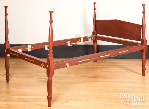 Four Pennsylvania painted rope beds, 19th c.