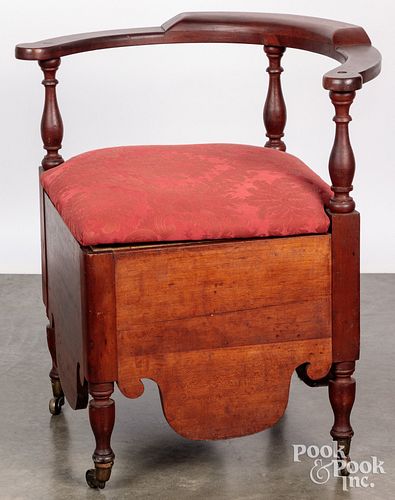 American Federal cherry corner chair, ca. 1810.