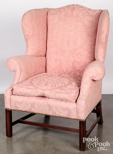 Chippendale mahogany wing chair, 19th c.