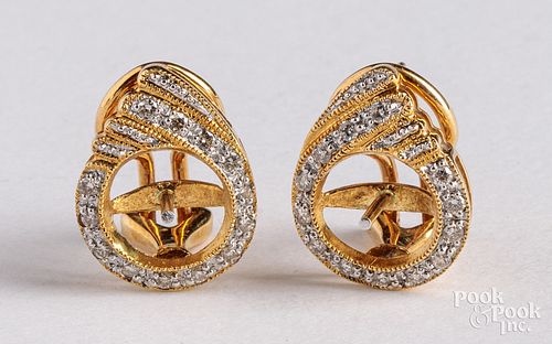 18K gold and diamond earrings