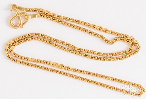 24K gold necklace, 19.1 dwt.