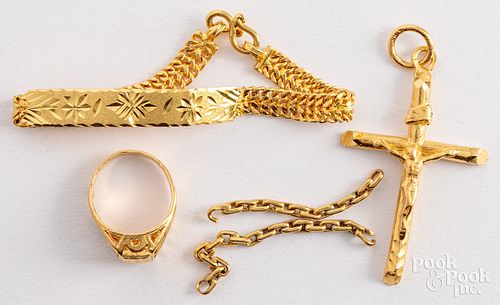 Group of gold jewelry
