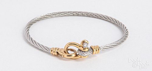 Fred Force 10 steel cord and 18K gold bracelet.