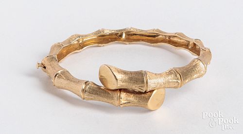 14K gold bamboo bracelet, 15.4 dwt.
