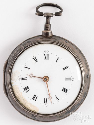 Early English silver key wind pocket watch
