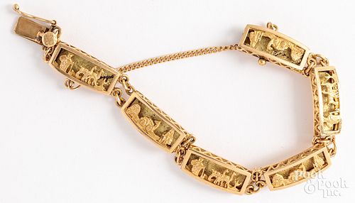 18K gold bracelet, 23.3 dwt.