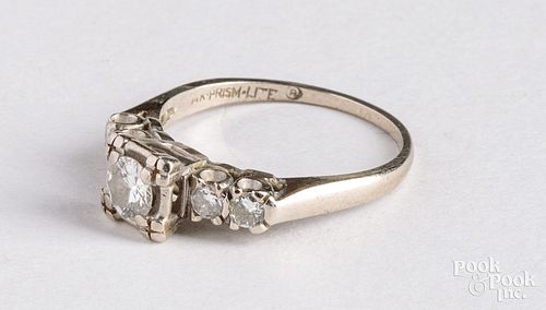 14K gold and diamond engagement ring