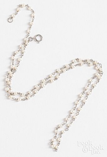 Platinum and seed pearl necklace