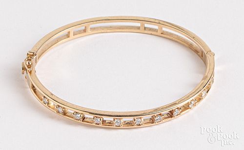 14K gold and diamond bracelet