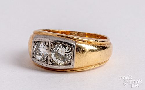 14K gold and diamond ring, size - 8, 4.8 dwt.