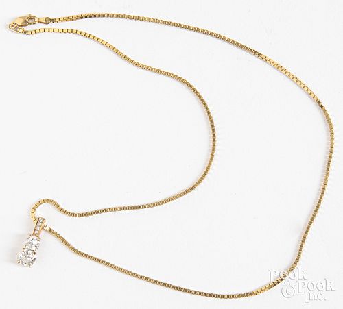 14K yellow gold and diamond necklace