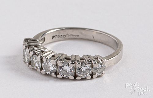 Platinum and diamond ring, 4.2 dwt., size - 6 1/2.