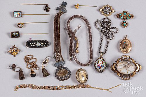 Antique jewelry, to include mourning pieces.