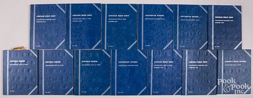 Incomplete nickel and cent blue books.