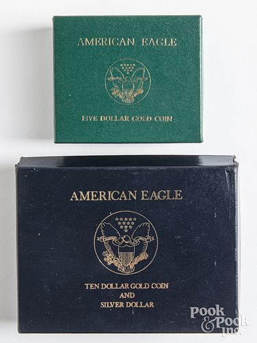 American eagle .25 ozt. fine gold coin, etc.
